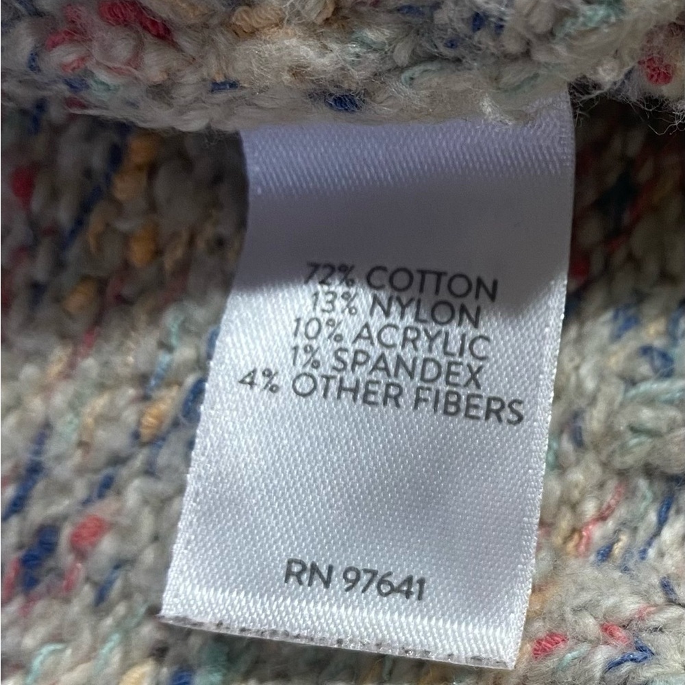 J. Jill Oatmeal Multicolored Speckled Sweater, Sz M, Crew Neck, Ribbed Hem - Picture 6 of 7